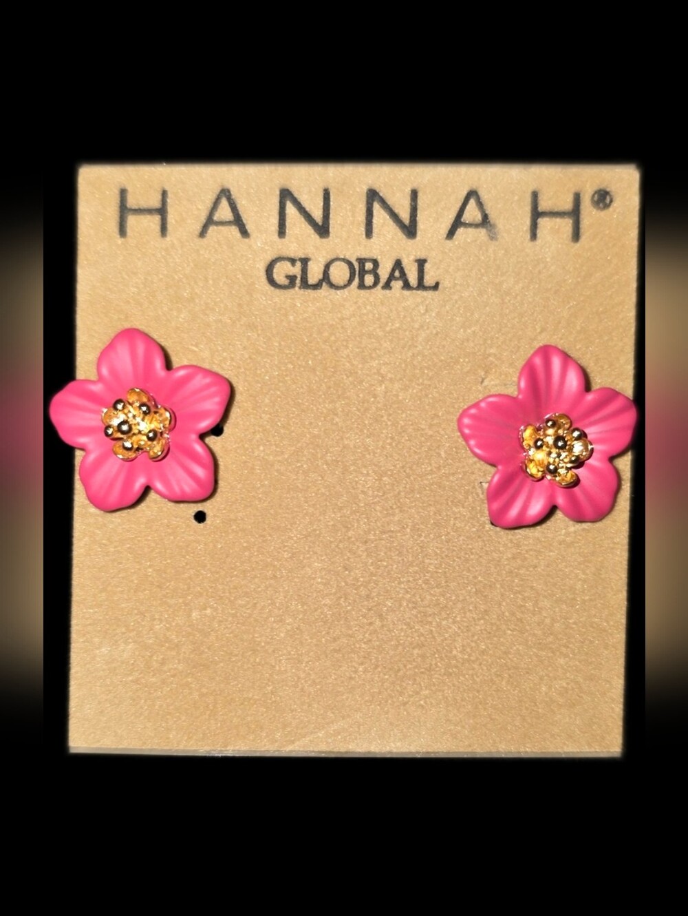 Pink Flower Stud Earrings